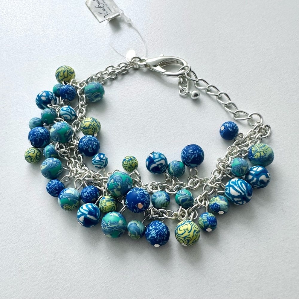Viva Beads Handmade Silver Chain Bracelet Beaded NWT